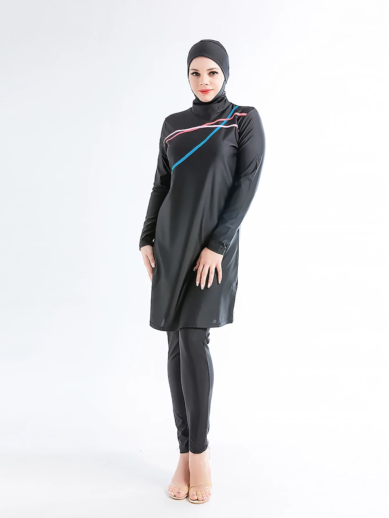 Muslim Modest Swimwear Hijab Swimsuit Women Long Sleeve Swimming Suit Islamic Cover Ups Burkini Hijabs For Woman Swim Bathing