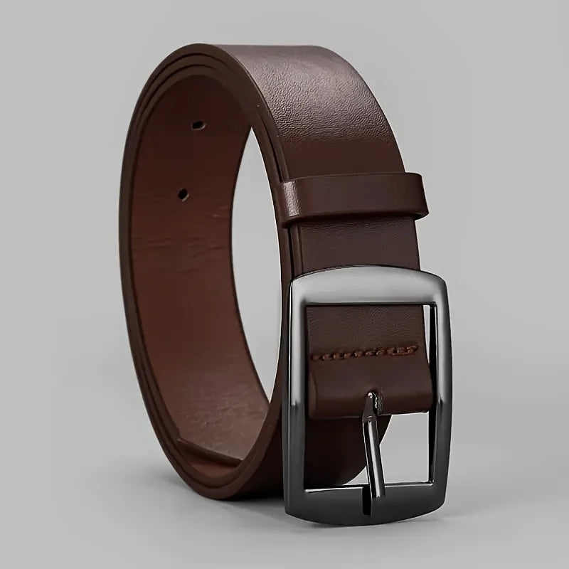 New Luxury Belt for Men PU Leather Belt Metal Pin Buckle High Quality Famous Brand Designer Waist Strap Belt for Jeans Plus Size