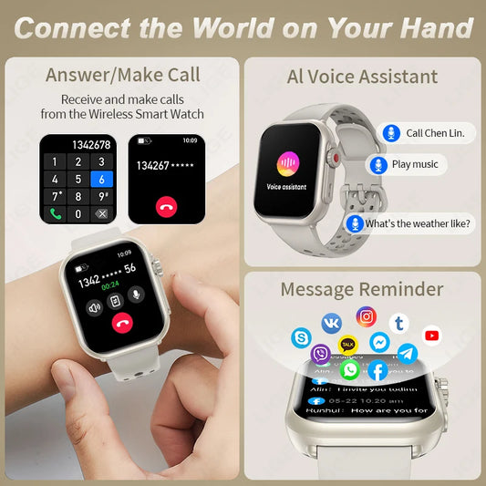 LIGE New 1000mAh Big Battery Smart Watch Full Touch Bluetooth Call Men's Watches 100+ Sports Mode Heart Rate Monitor Smartwatch