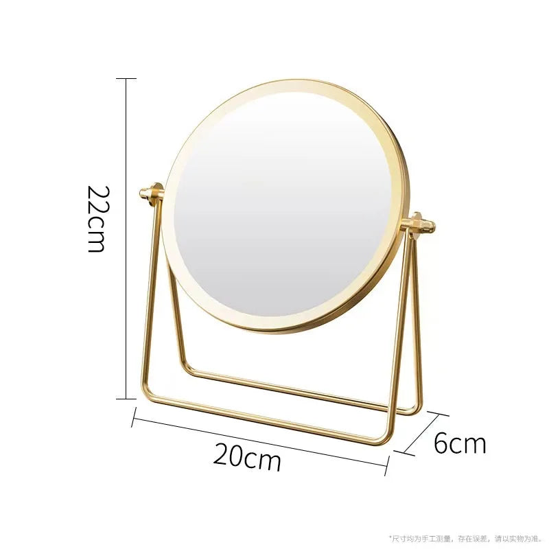 360 Degrees Rotate Iron Desktop Mirror Texture Ladies Makeup Mirror Creative Iron Mirror Strong Sense Of Style