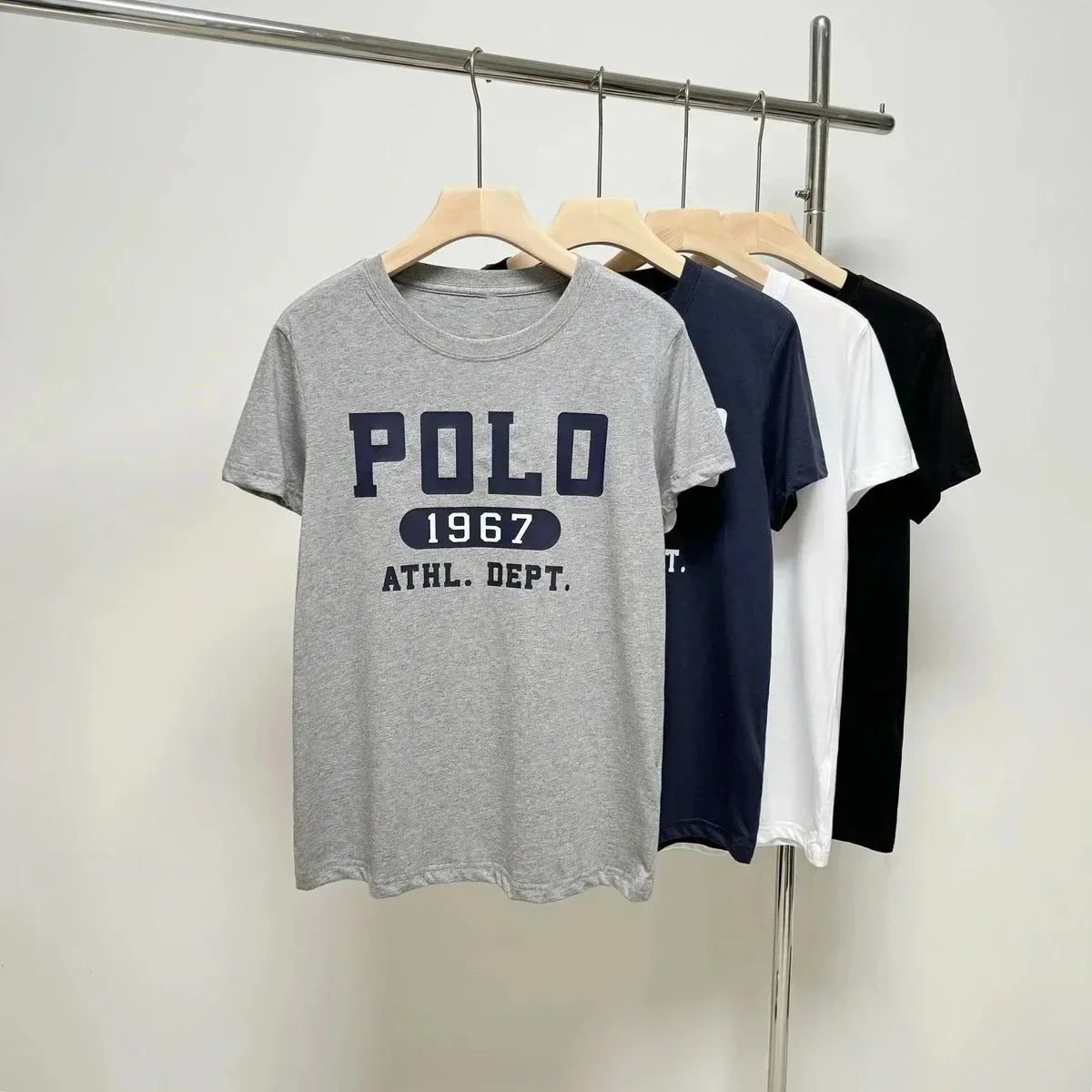 RLauren T-shirt New Polo1967 Logo Korean Popular Clothes Short Sleeve Woman Clothing Tops Women's Tops for Summer