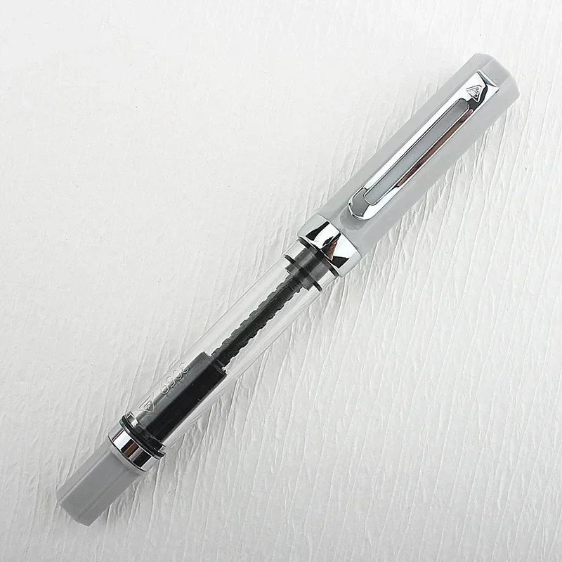 High Quality 3059 Piston Fountain Pen Resin Transparent Ink Pen EF/F Nib 0.38/0.5mm Fountain Pen Business Gif