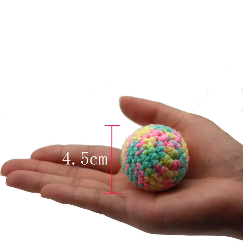 Cat Toys Balls Yarn Cat Ball with Bell Inside Kitten Toys for Indoor Cats Kitty Interactive Cat Nip Chew Toys Pet Supplies