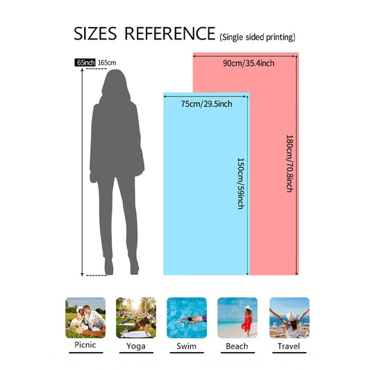 1pc fruit printed large beach towel, ultra-fine fiber towel, outdoor swimming, vacation, camping beach towel