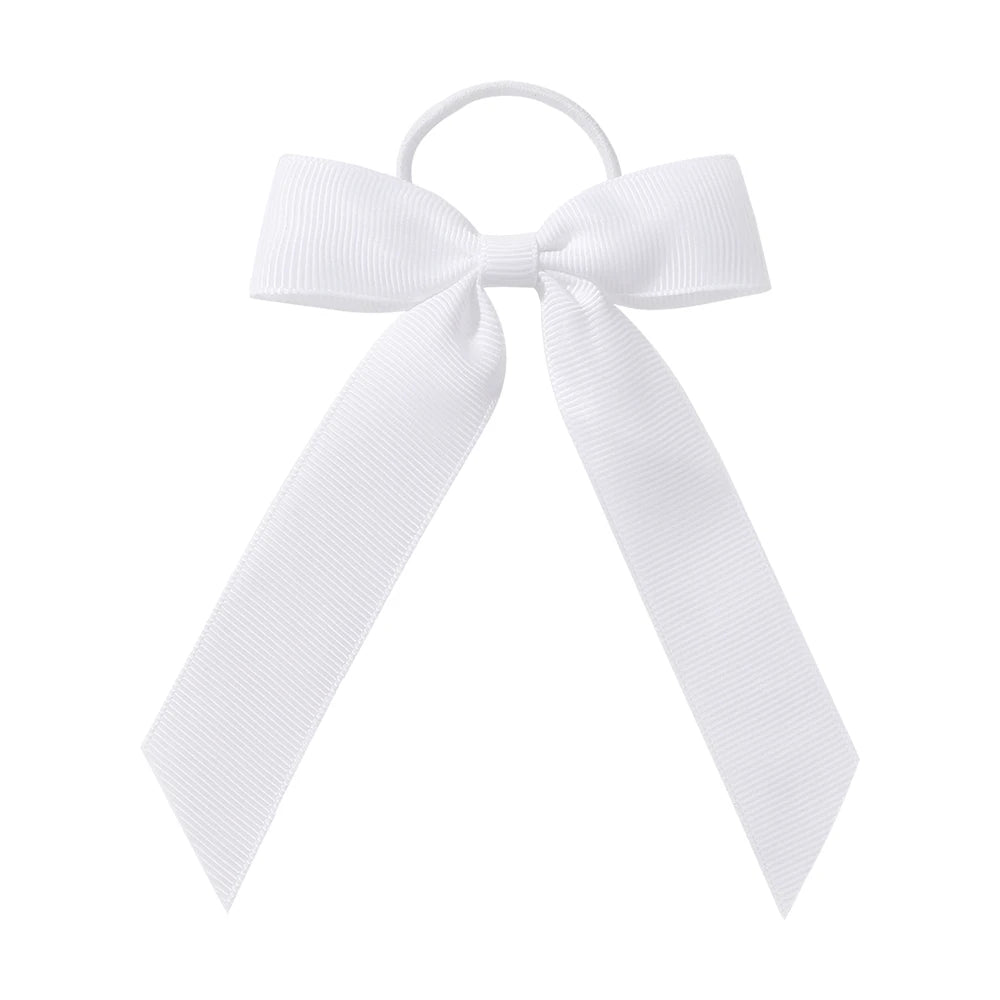 1PC Solid Color Ribbon Pigtail Hair Bows Elastic Hair Bands Holders Ties Hair Accessories for Baby Girls Infants Toddler