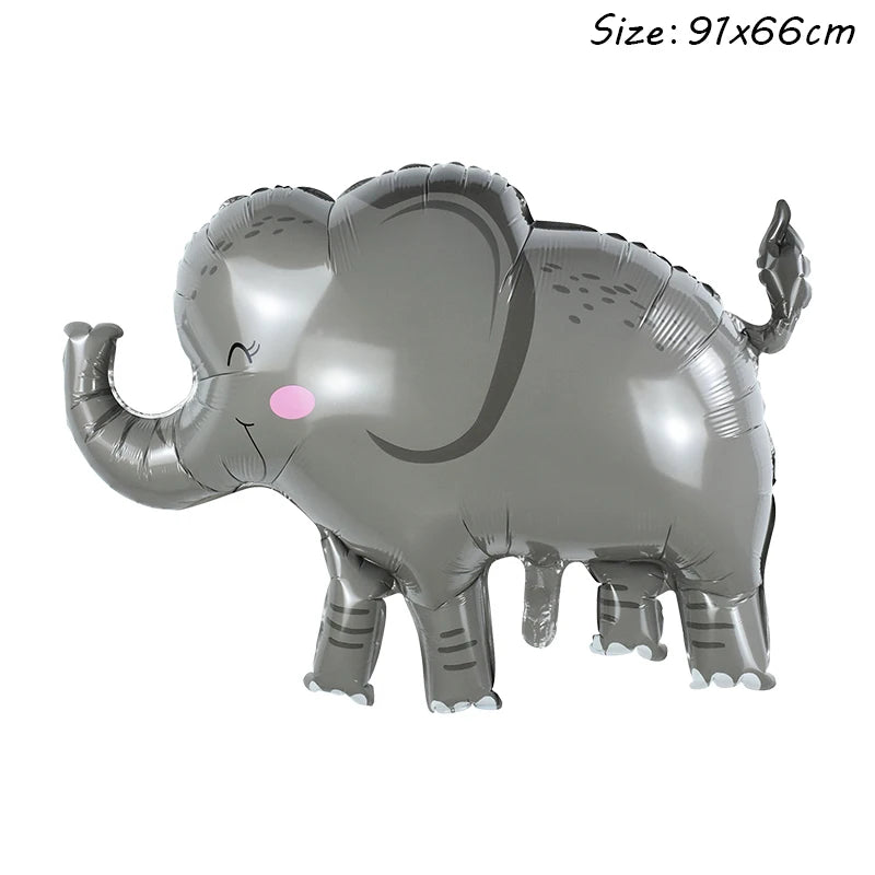 1Pc Cartoon Animals Lion Monkey Elephant Leopard Foil Balloon Jungle Safari Birthday Party Air Globos Decorations Kids Gift Toys