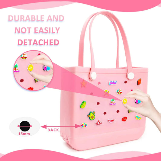18pcs Lovely Bags Accessories Rubber Summer Decoration Women Beach Bag Tote Handbag Random Pairing Decorative Buckles Inser