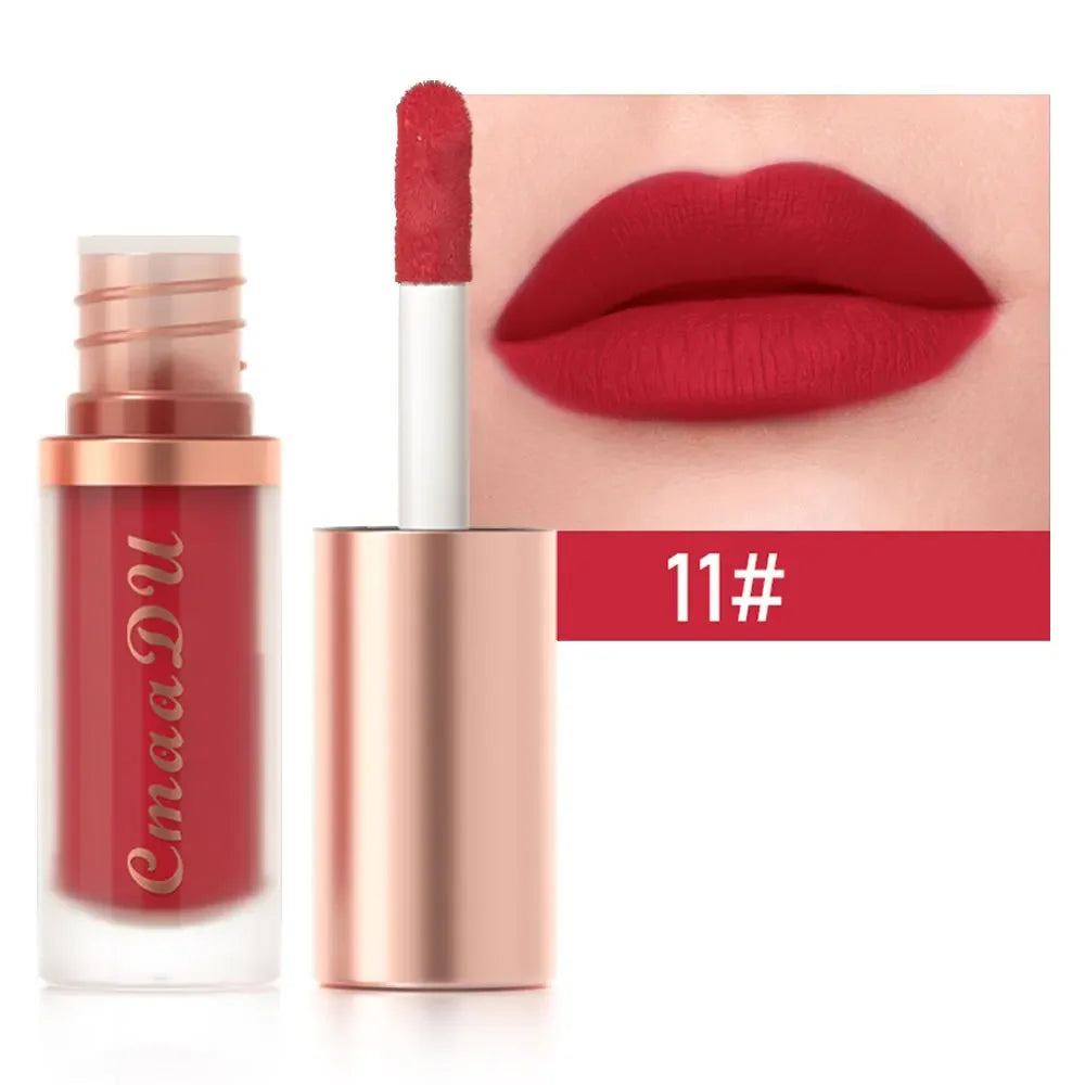 CmaaDu 12Color Long-Lasting Lip Sense Color Makeup Waterproof Lipsticks Matte Velvet Lip Gloss