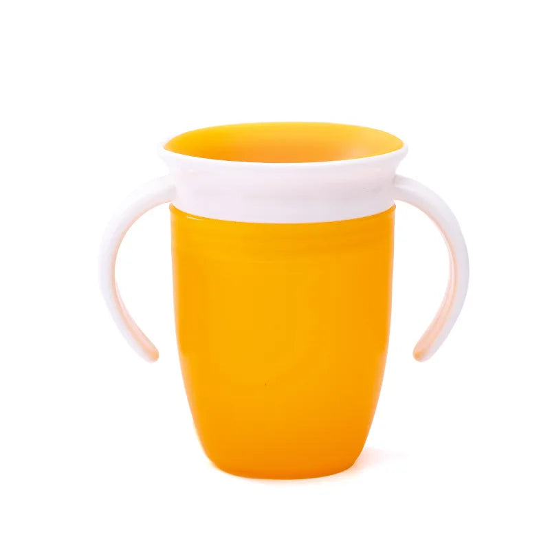 Baby Learning Drinking Cup With Double Handle Flip Lid 360 Degrees Can Be Rotated Leakproof Cup Infants Water Cups Bottle