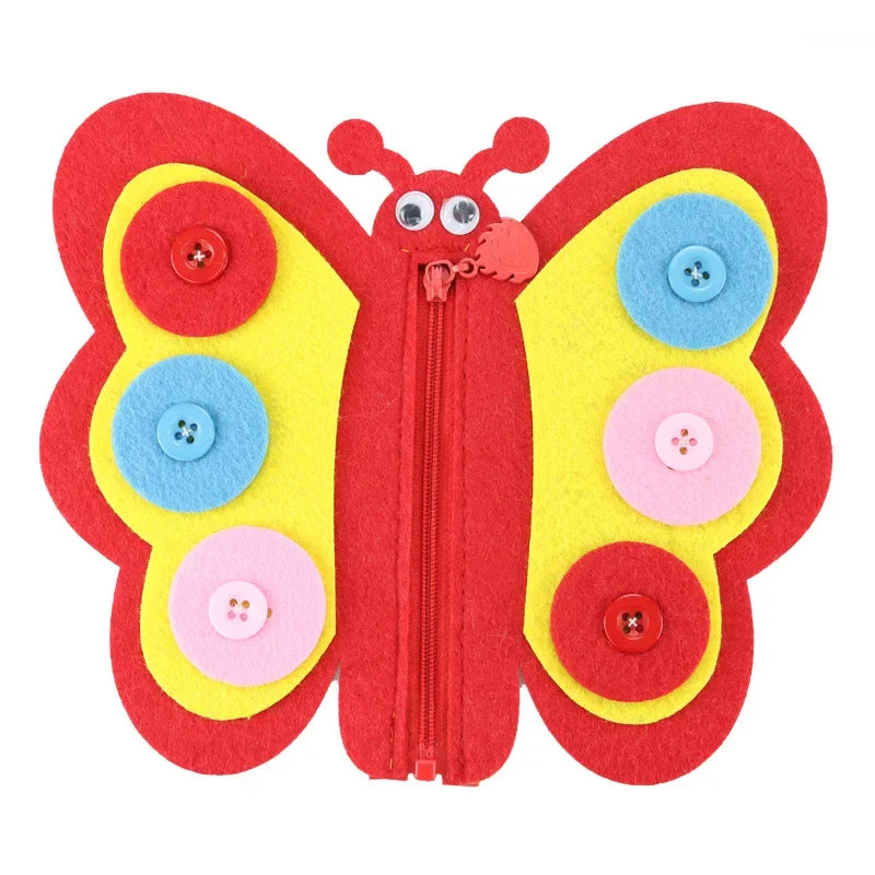 Children's Early Education Toys Animals Theme DIY Fabric Material Package Kids Educational Toy Button Buckle Zipper Teaching Toy