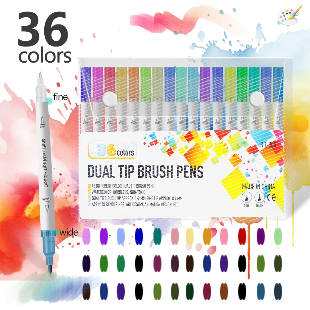 12-72 Colors Art Markers – Waterproof & Quick-Drying | For DIY Painting on Stone, Wood, Paper | Art Stationery & School Supplies