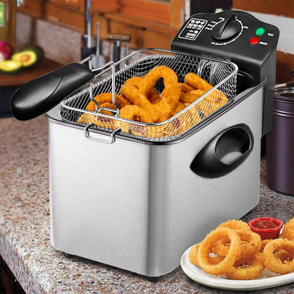 Electric Deep Fryer Large Capacity Oil Oven Countertop Commercial Fryer for Street Vendors Fried Chicken Fries Pot EU/UK