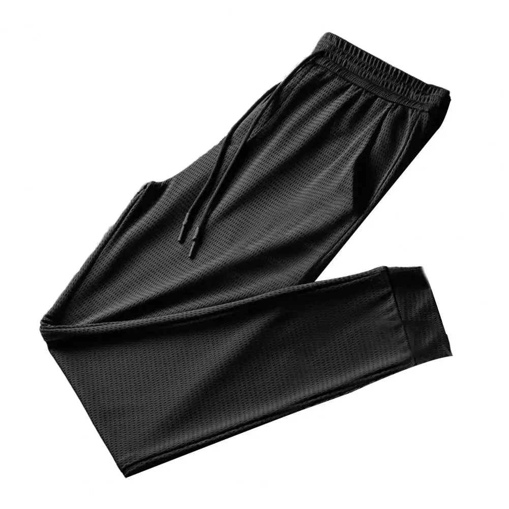 Popular Sports Pants Feather Print Handsome Joggers Pants Pockets Lace-up Sweatpants
