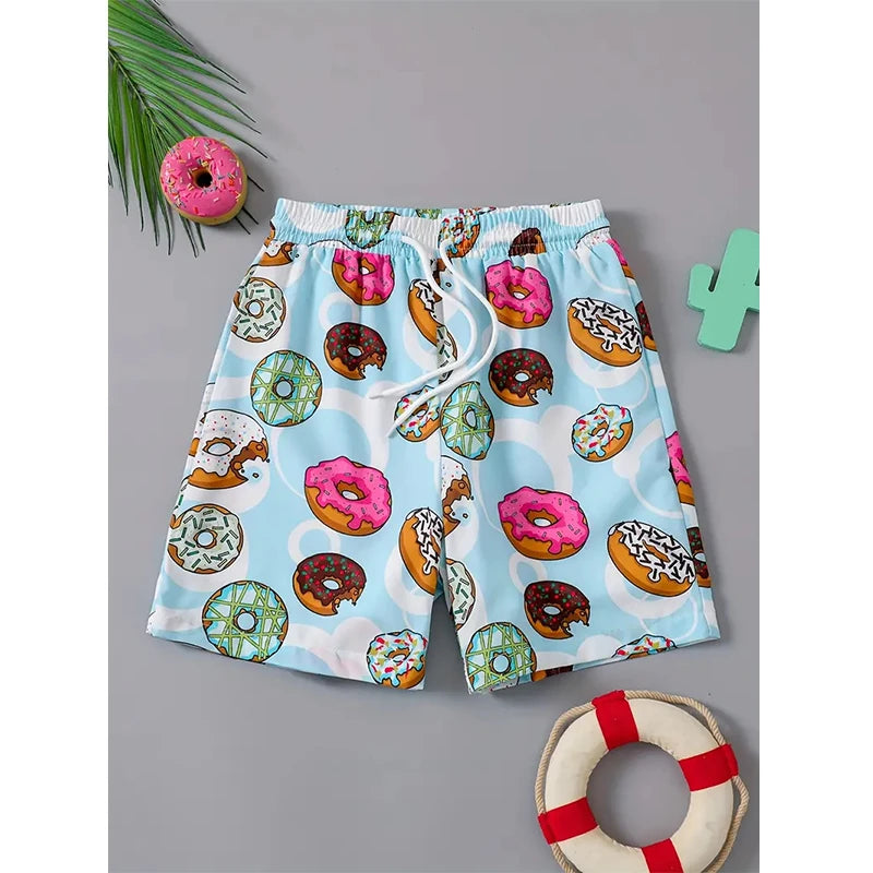 Harajuku Casual Shorts Men Women Ice Cream Sports Gym Shorts Fitness 3D Print Quick Dry Holiday Board Shorts Summer Male Shorts