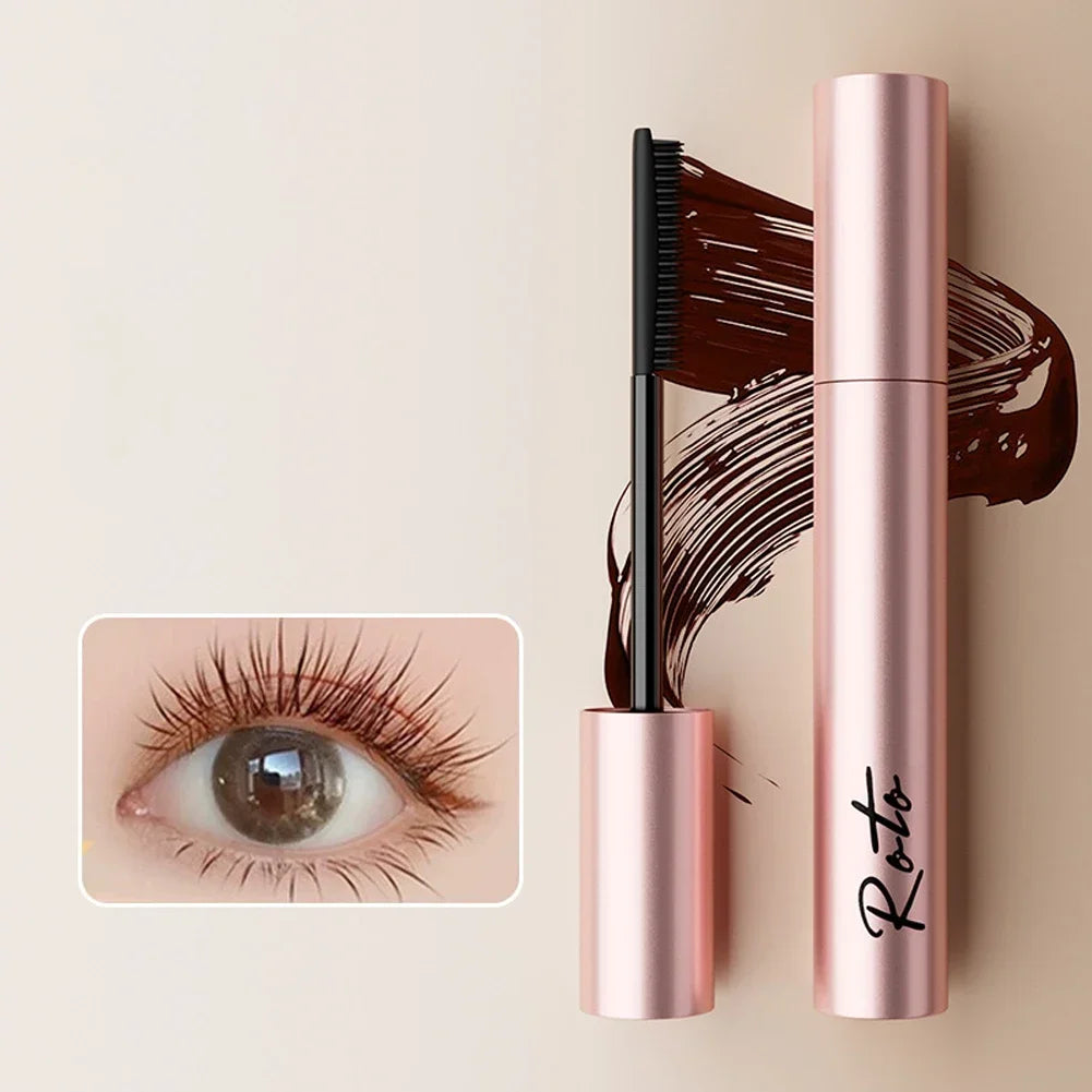 Silk Fiber Matte Mascara Makeup Ultra-Fine Brush Lengthens Eyelashes Waterproof Fast Dry Brown Black Curling Mascara Comestic