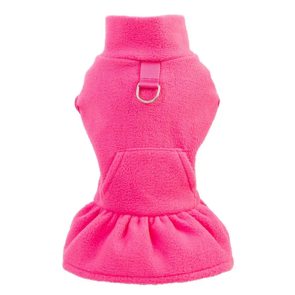 Dog Dress for Small Dogs,Autumn Winter,D-shaped Ring,Fleece Two-legged,Small Medium Dog Puppy Outfit Clothes,Pet Supplies