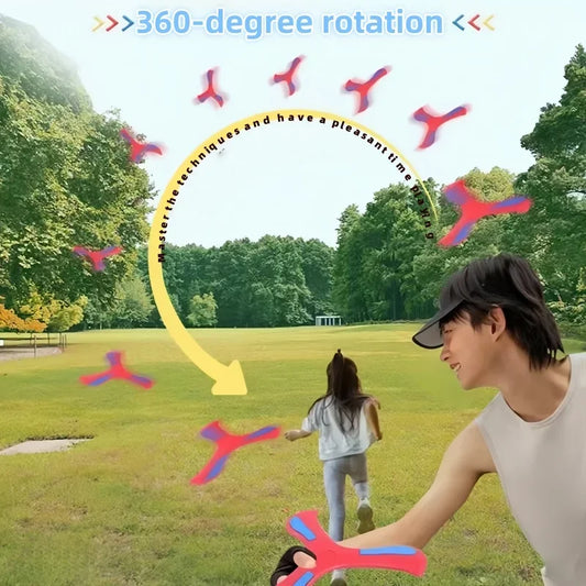 1PC Boomerang Children's Game Pet Toy Parent Child Interactive Toy Educational Outdoor Stress Relieving Toys Spinning Frisbee