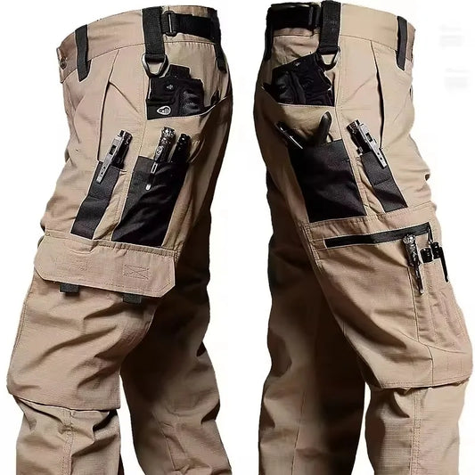 Multi-pocket Work Pants Men Waterproof Straight-leg Cargo Pants Outdoors Wear-resistant Hiking Casual Pants Spring Male Joggers