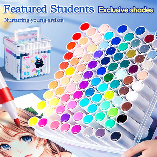 24-80 Colores Set Acrylic Paint Art Marker Pen Rock Painting for Kids Graffiti Stone Ceramic Glass Wood DIY Crafts Art Supplies
