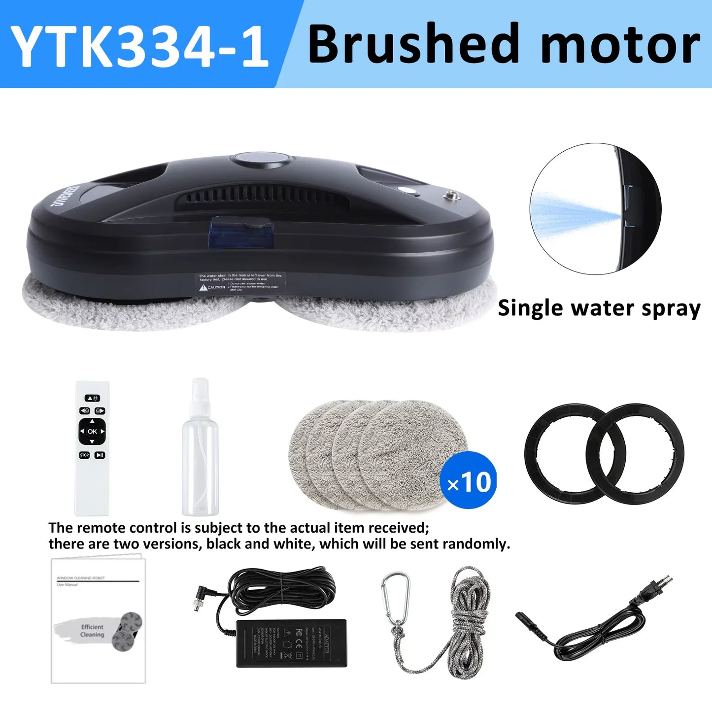 DIVEDEER White/Black Home Automatic No Spray or Water spray Window Cleaning Robot Intelligent Wipe High-rise Large Area Window