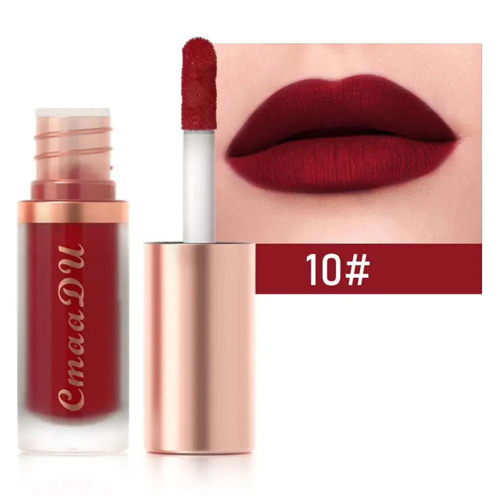 CmaaDu 12Color Long-Lasting Lip Sense Color Makeup Waterproof Lipsticks Matte Velvet Lip Gloss