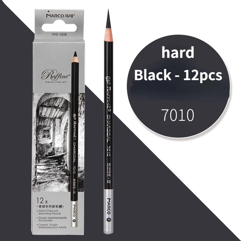 12pcs/box High Gloss Painting White Charcoal Pen Brown Comic Sketch Design Stroke Pen School Graffiti Art Supplies