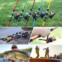 Spinning Fishing Rod and Reel Combo1.8M Telescopic Rod with 5.2:1 3BB Fishign Reel Max Drag 5kg Full Fishing Kit