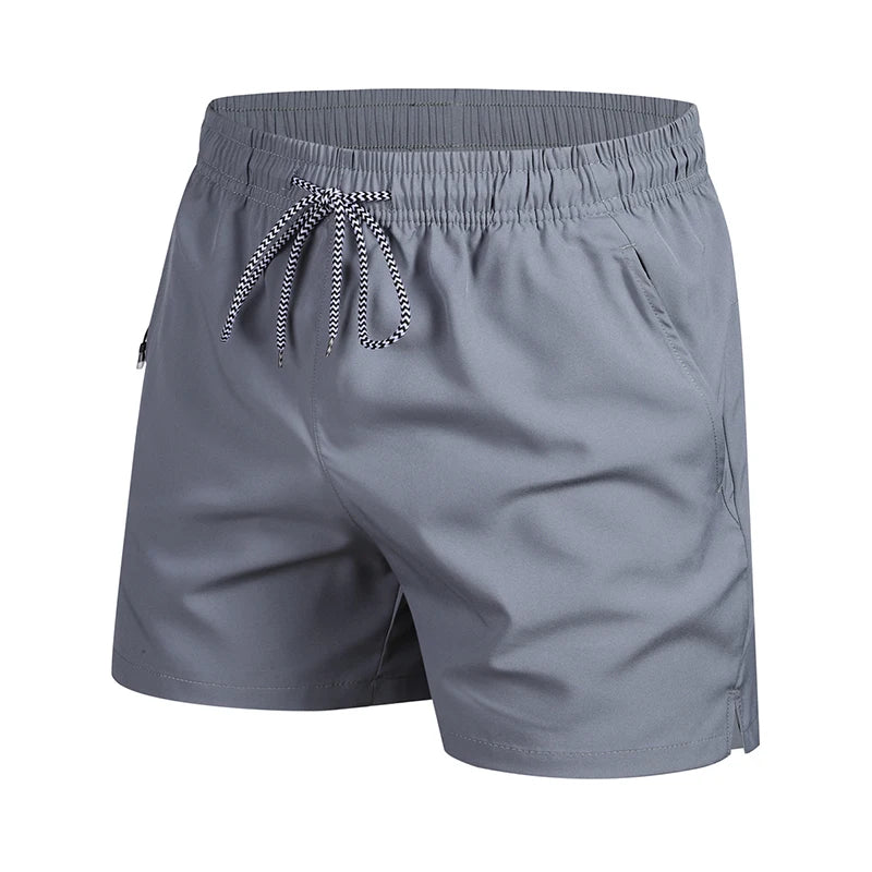 2025 New Summer Men's Beach Shorts Beach New Models Solid Color Fashion Leisure Comfortable Elastic Waist Double Pockets Cool