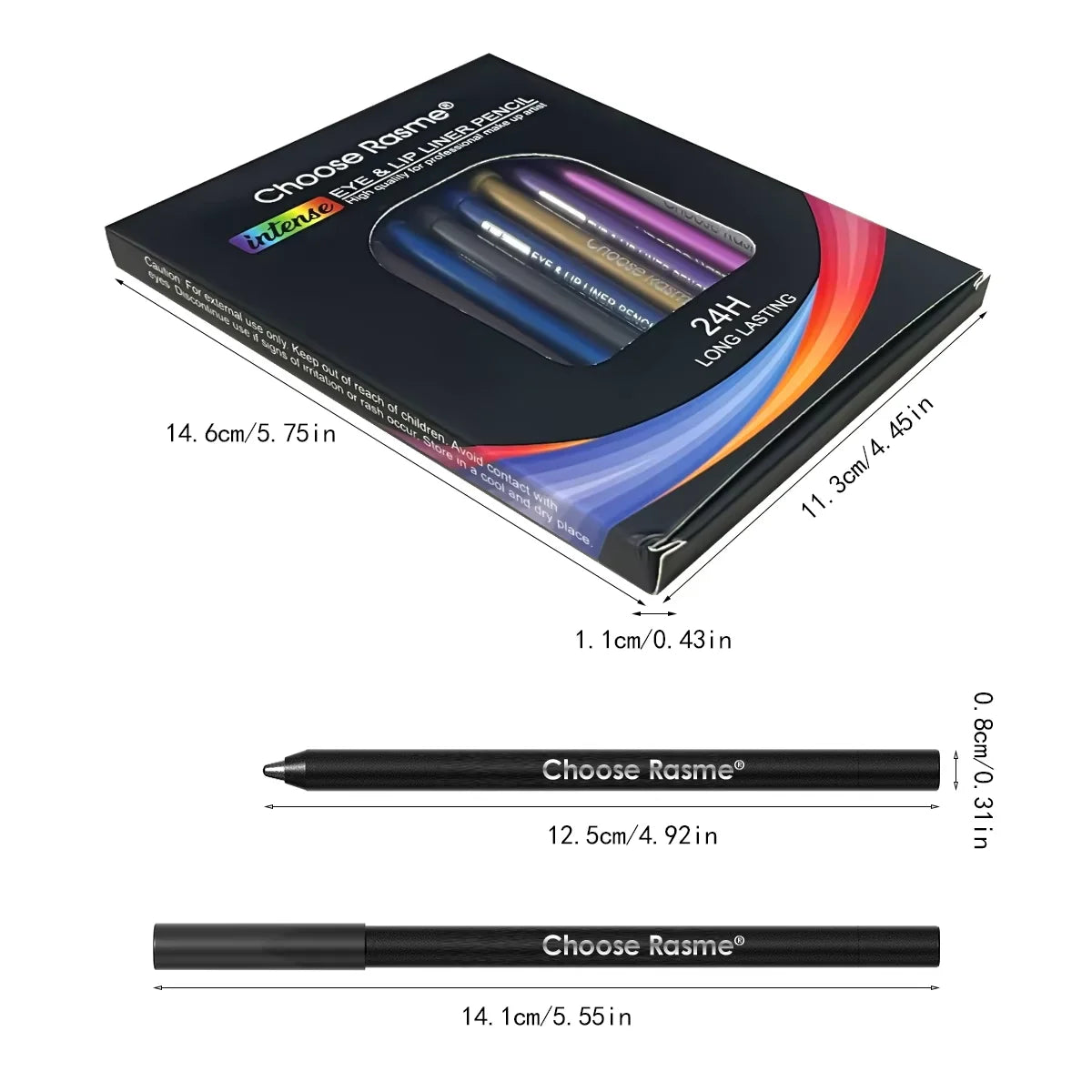 12 Colors Set Glitter&Shimmer eyeshadow Eyeliner Stick Pack Wearing Smooth Application Versatile Halloween Activity Makeup Pens