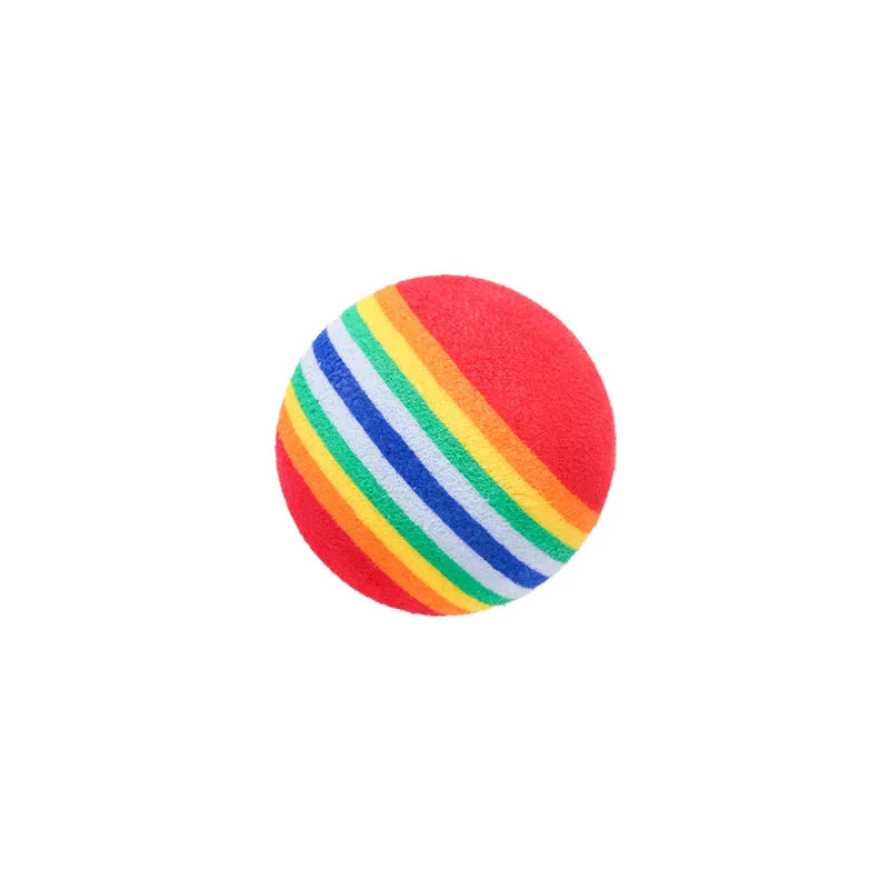 Rainbow Cat Toys Ball Interactive Cat Dog Play Chewing Rattle Scratch EVA Ball Training Balls Pet Toys Supplies