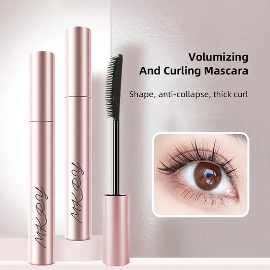 Silk Fiber Matte Mascara Makeup Ultra-Fine Brush Lengthens Eyelashes Waterproof Fast Dry Brown Black Curling Mascara Comestic