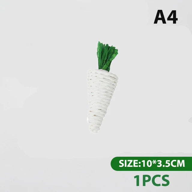 Hamster Rabbit Chew Toy Bite Grind Teeth Toys Corn Carrot Woven Balls for Tooth Cleaning Radish Molar Toys funny Pet Supplies