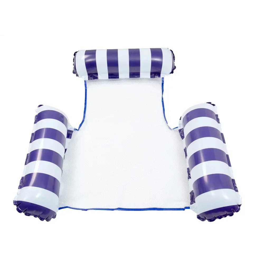 Adult inflatable water mat、Foldable reclining chair with backrest、Inflatable striped floating bed、Single hammock