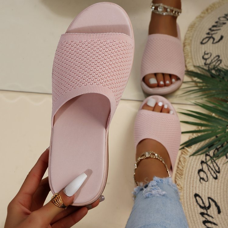 Fashion Flying Weave Wedge Sandals with Soft Sole