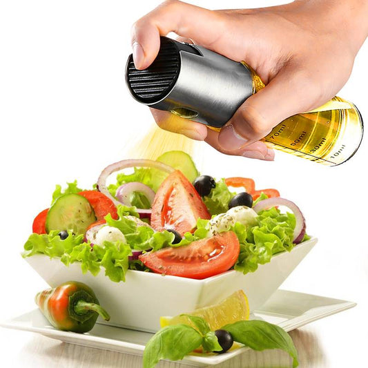 Stainless Steel Oil Spray Bottle with Funnel and Brush