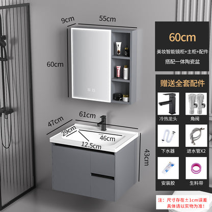 Elegant Drawer Bathroom Cabinet with Ceramic Sink Combo
