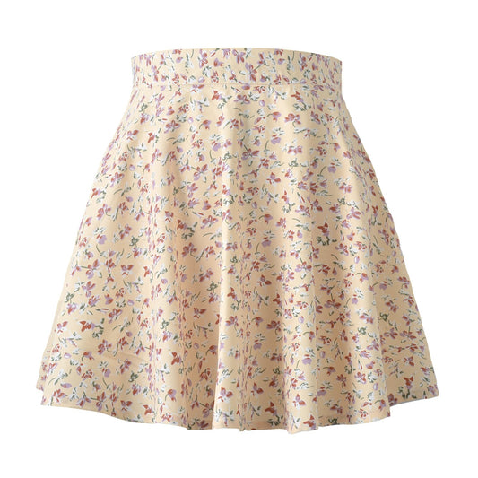 Floral High Waist Chiffon Umbrella Skirt for Women