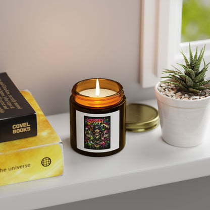 Street Art Skull Scented Candle — Coconut Apricot Wax (4oz, 9oz)
