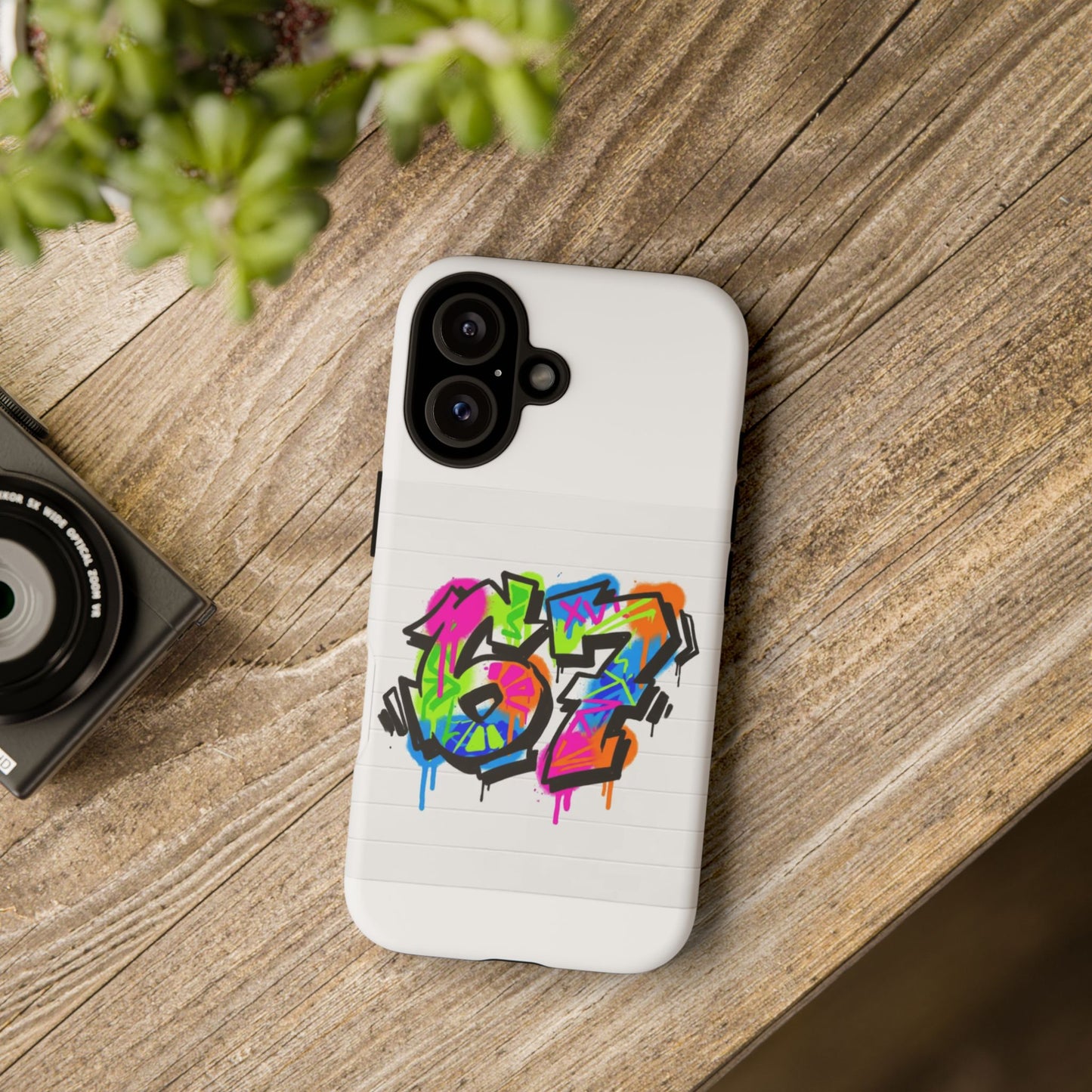 Graffiti '67' Phone Case — Colorful Urban Street Art Protective Cover