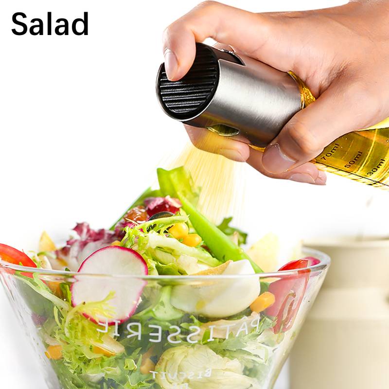 Stainless Steel Oil Spray Bottle with Funnel and Brush