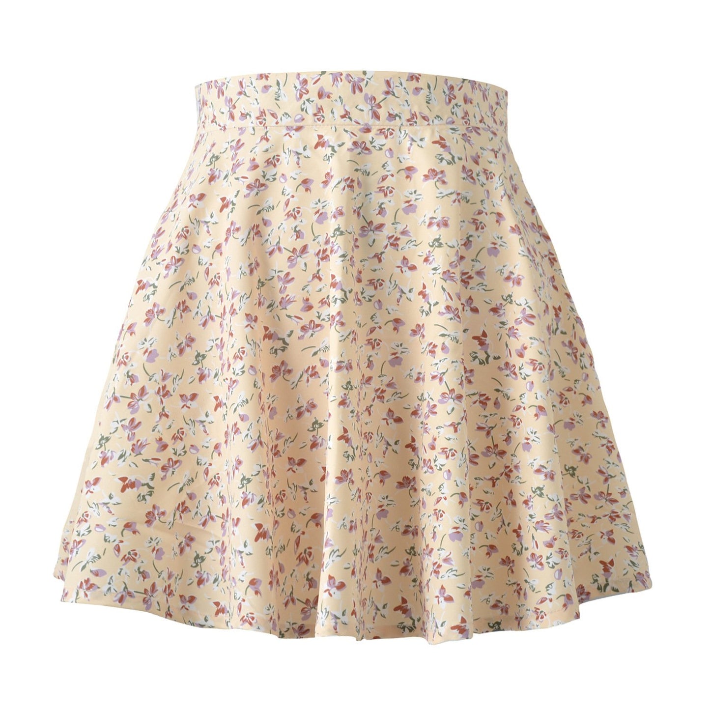 Floral High Waist Chiffon Umbrella Skirt for Women