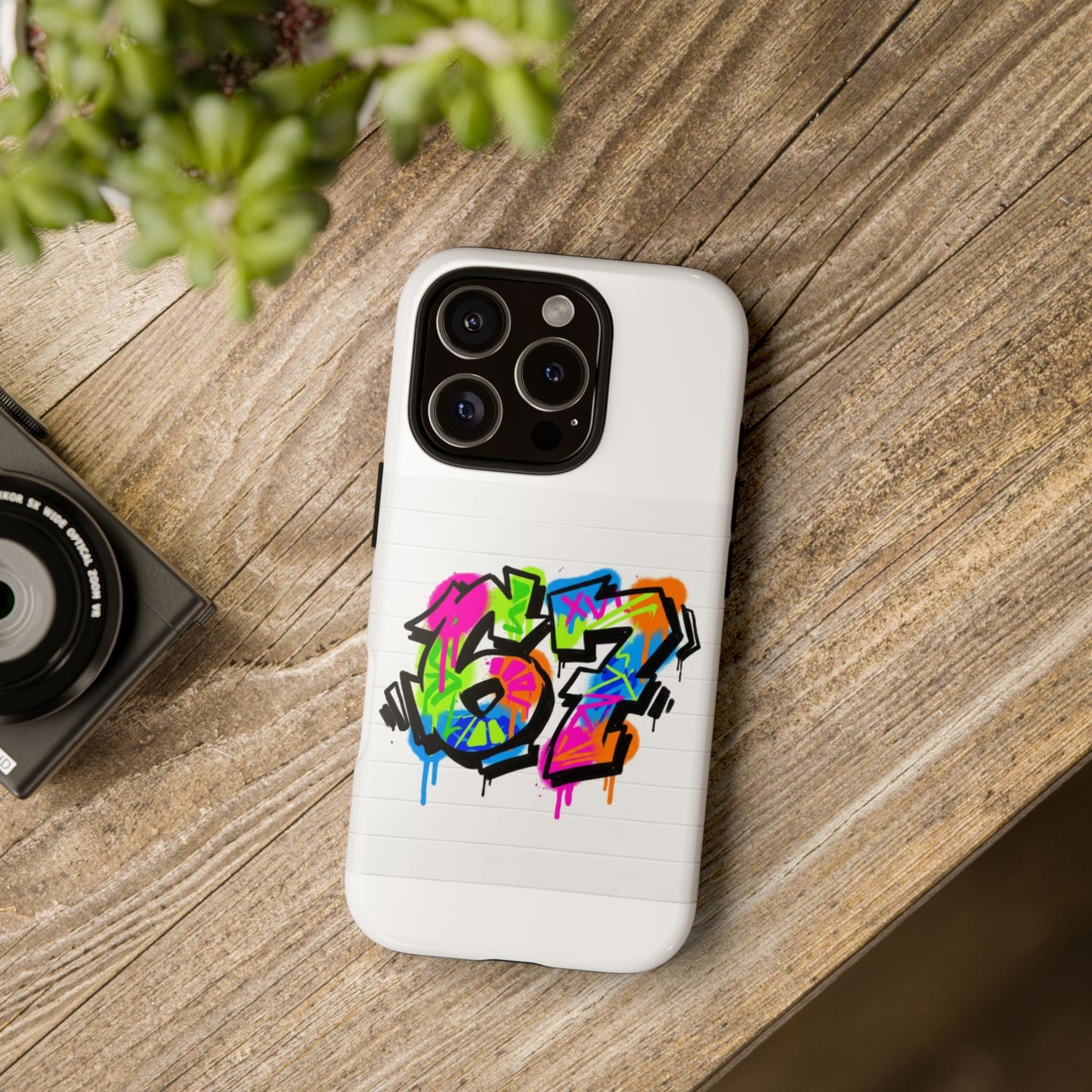 Graffiti '67' Phone Case — Colorful Urban Street Art Protective Cover