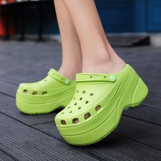Women's High Platform Summer Slippers with Holes
