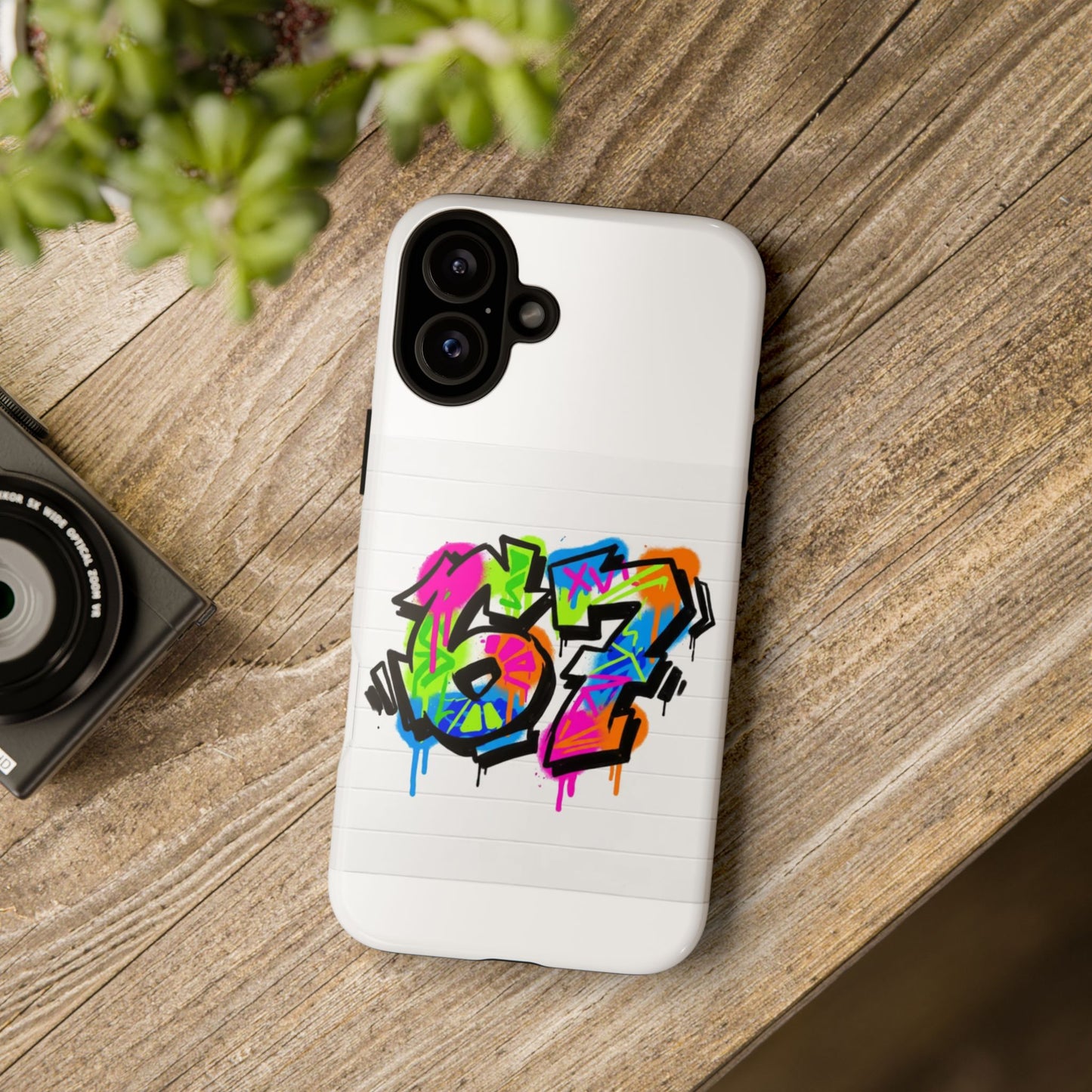 Graffiti '67' Phone Case — Colorful Urban Street Art Protective Cover