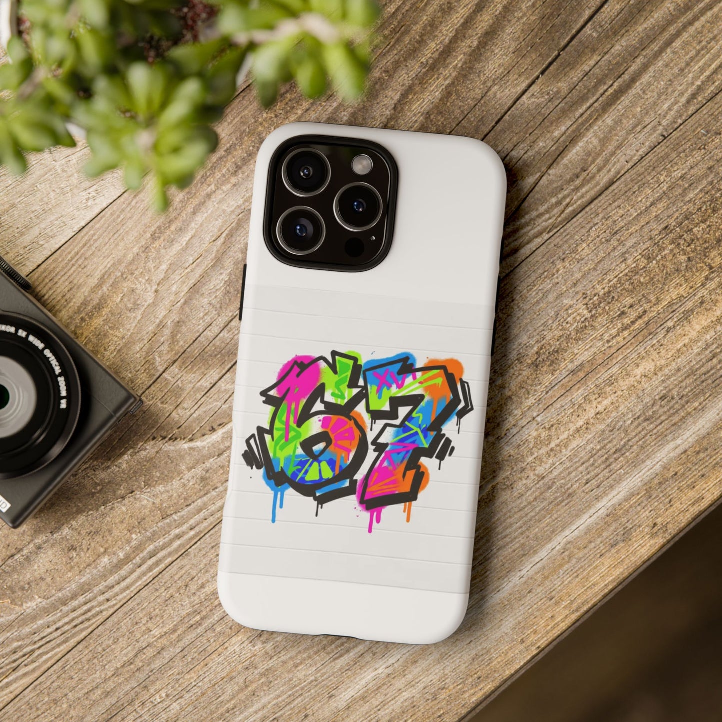 Graffiti '67' Phone Case — Colorful Urban Street Art Protective Cover