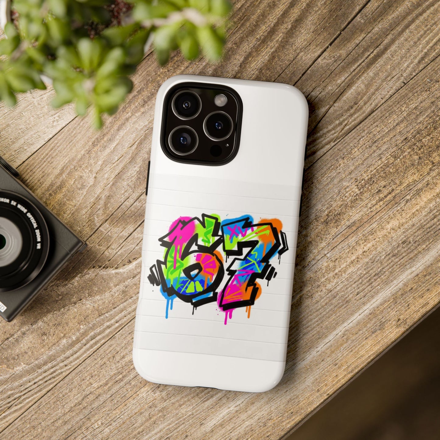 Graffiti '67' Phone Case — Colorful Urban Street Art Protective Cover