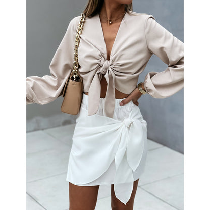 Casual Lace-up Short Skirt for Women - Holiday Style