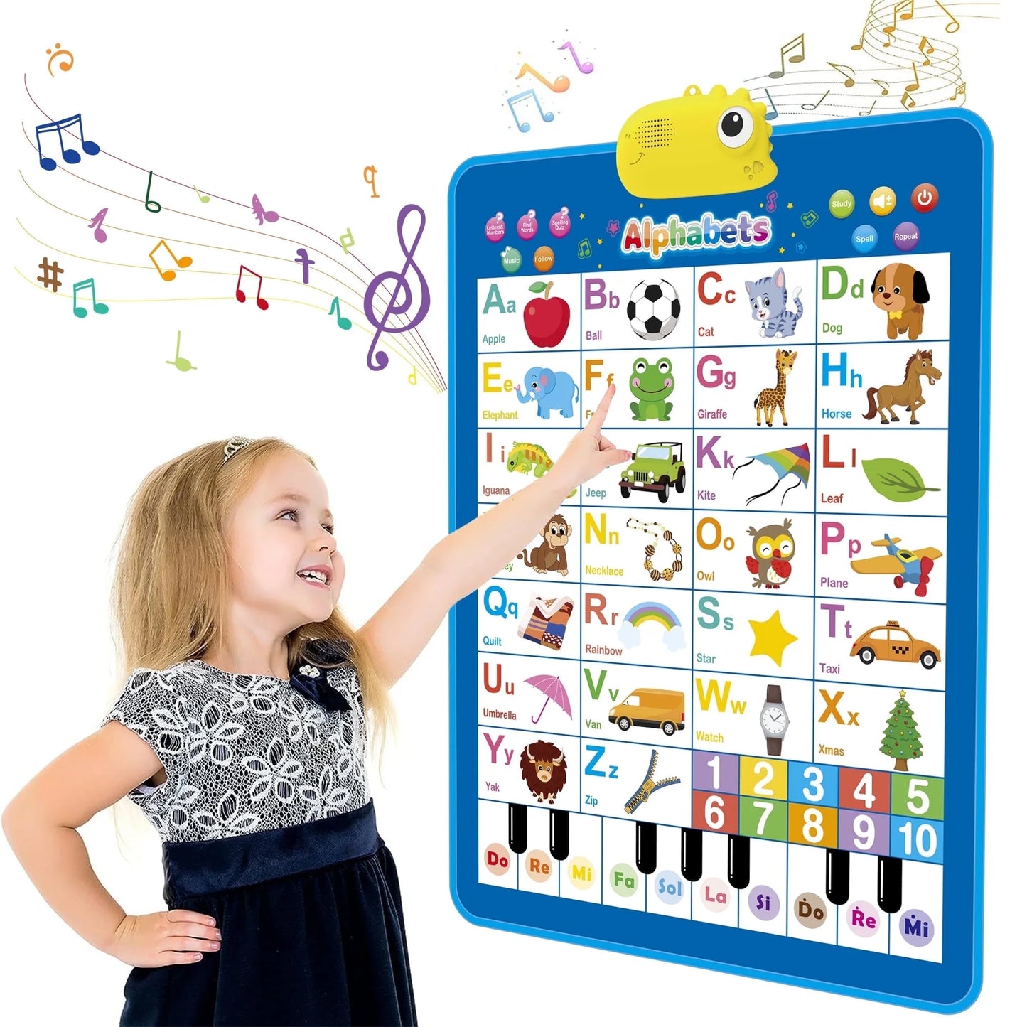 Electronic Alphabet Wall Chart, ABC Chart Learning Toys for 3 to 4 Year, Alphabet Charts for Kids, Educational Boy Toys 2 3 Years Old