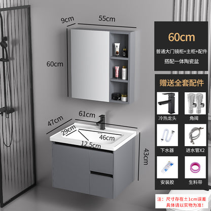 Elegant Drawer Bathroom Cabinet with Ceramic Sink Combo