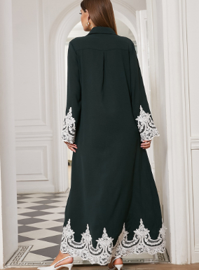 Middle East Arab Lace Blouse and Cardigan Dress